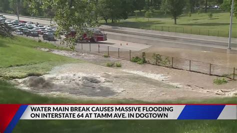 I-64 open after massive flooding from a main break